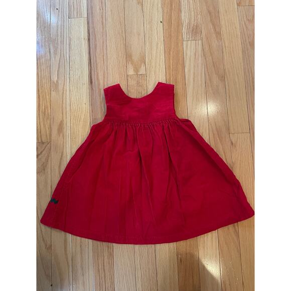 Red Girls Christmas Dress, 18 month, embroidery, appllique, vintage, gingerbread - Picture 2 of 5